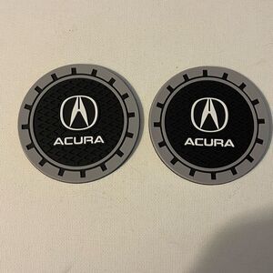 Acura car cup Coasters in black and gray. Set of 2 NWT